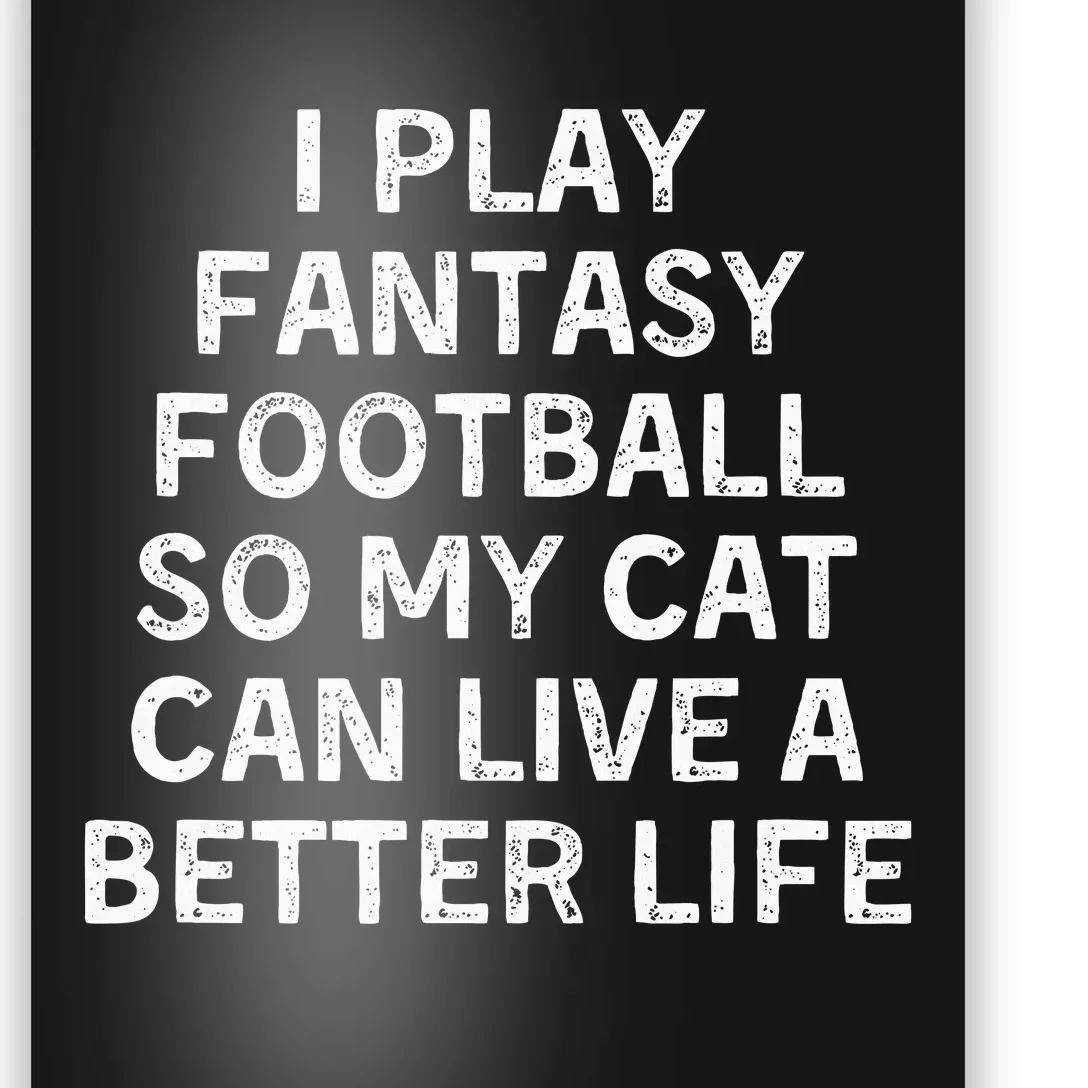 Fantasy Football Player Funny Cat Mom Dad Poster