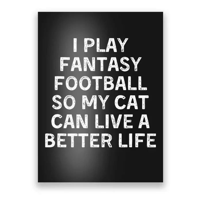 Fantasy Football Player Funny Cat Mom Dad Poster