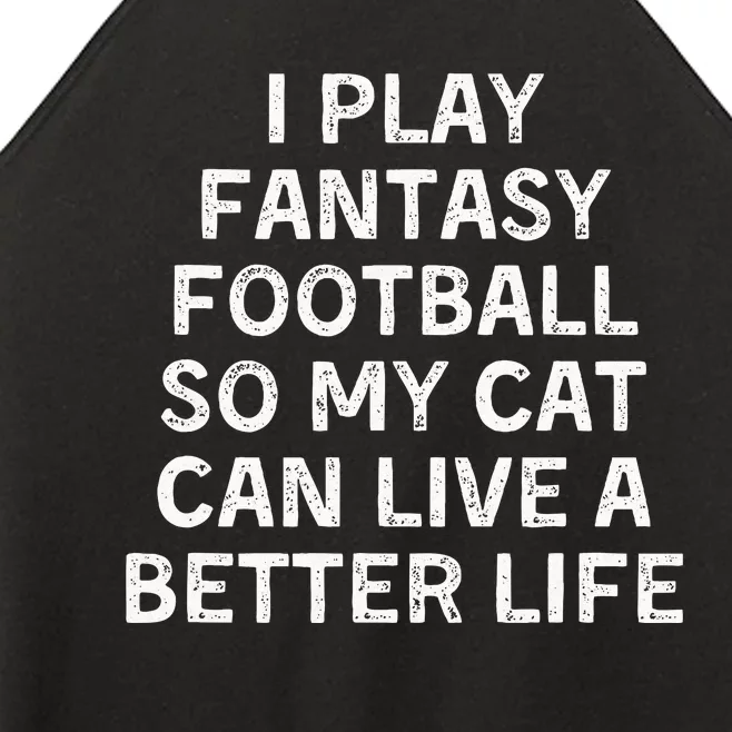 Fantasy Football Player Funny Cat Mom Dad Women’s Perfect Tri Rocker Tank