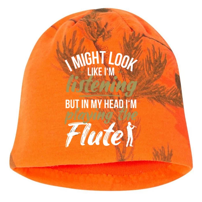 Funny Flute Player Saying Flutist I Playing The Flute Kati - Camo Knit Beanie