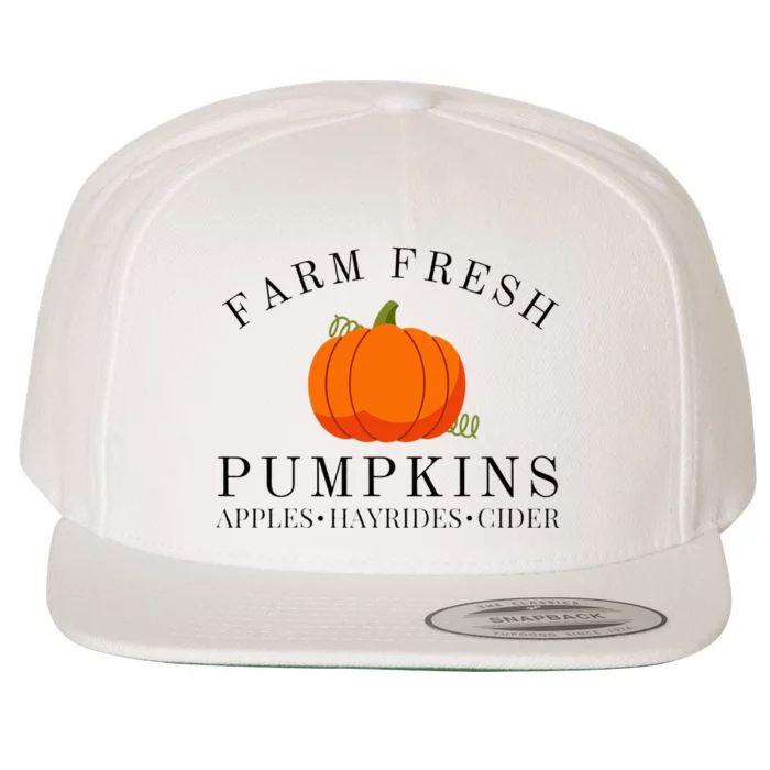 Farm Fresh Pumpkins Apples Hayrides Cider Thanksgiving Fall Wool Snapback Cap