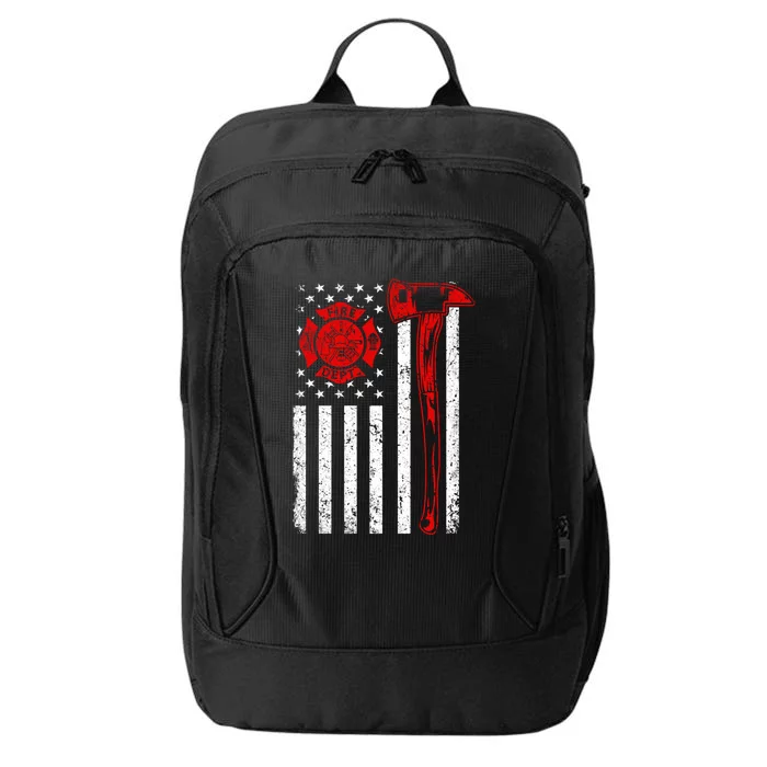 Firefighter Fire Patriotic Us American Flag Firefighting Gift City Backpack