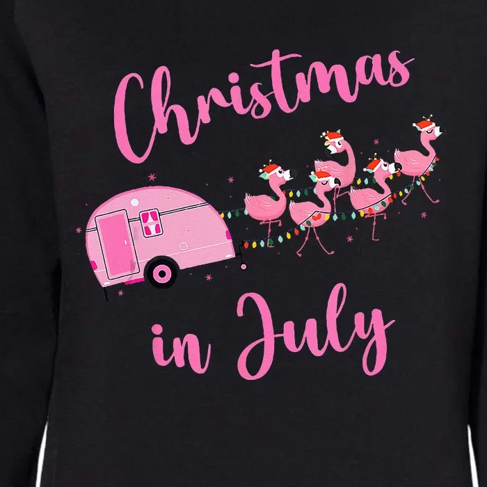 Funny Flamingo Pink Retro Camping Car Christmas In July Womens California Wash Sweatshirt