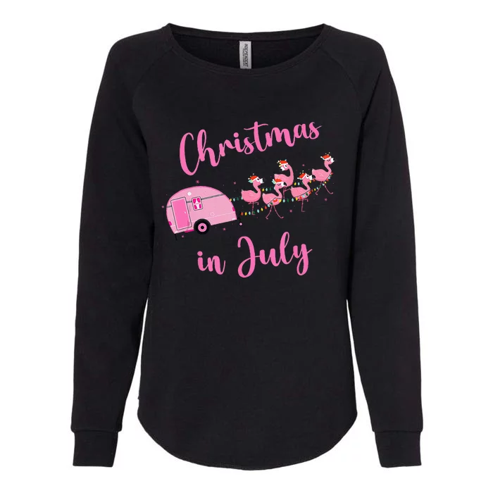 Funny Flamingo Pink Retro Camping Car Christmas In July Womens California Wash Sweatshirt