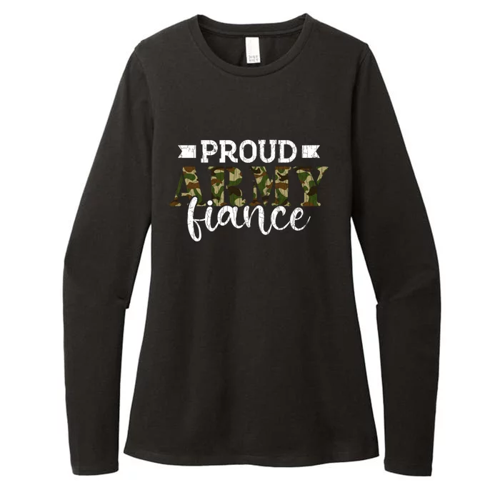 Fiancee Funny Proud Army Fiance Graphic Funny Gift Womens CVC Long Sleeve Shirt