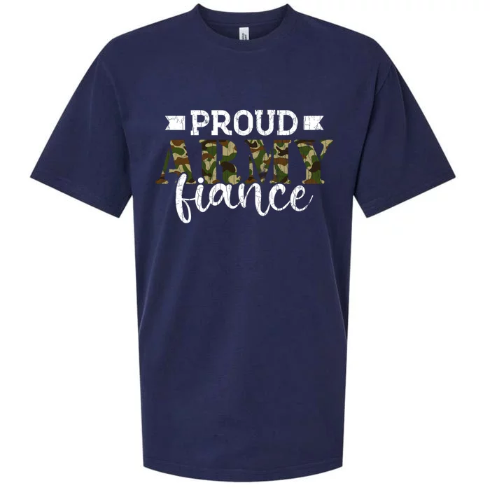 Fiancee Funny Proud Army Fiance Graphic Funny Gift Sueded Cloud Jersey T-Shirt