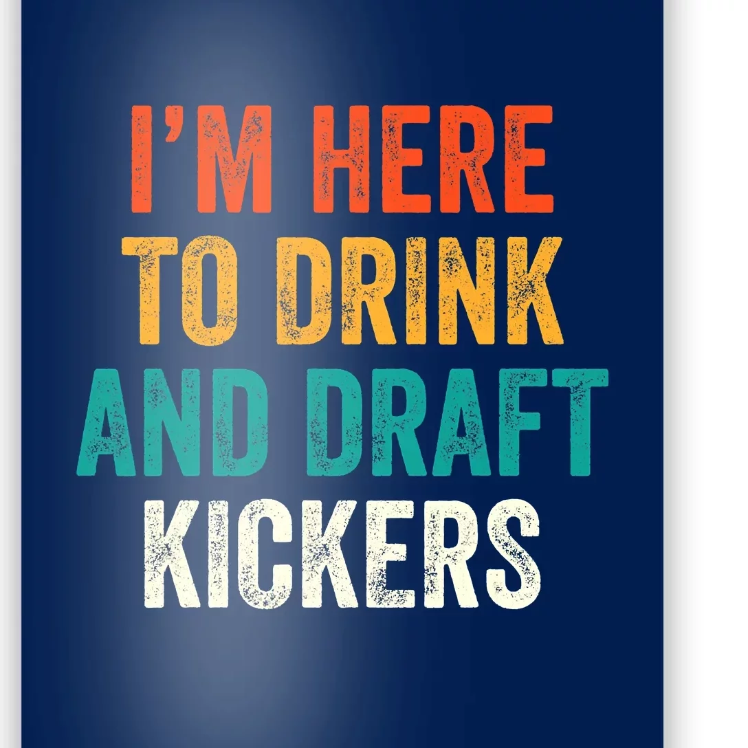 Fantasy Football Party Drink Draft Kickers Funny Sport Retro Poster