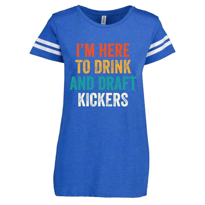 Fantasy Football Party Drink Draft Kickers Funny Sport Retro Enza Ladies Jersey Football T-Shirt