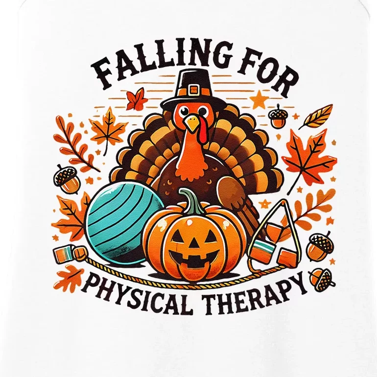 Falling For Physical Therapy Pt Pumpkin Fall Thanksgiving Ladies Essential Tank