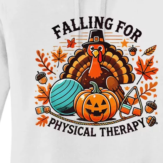 Falling For Physical Therapy Pt Pumpkin Fall Thanksgiving Women's Pullover Hoodie