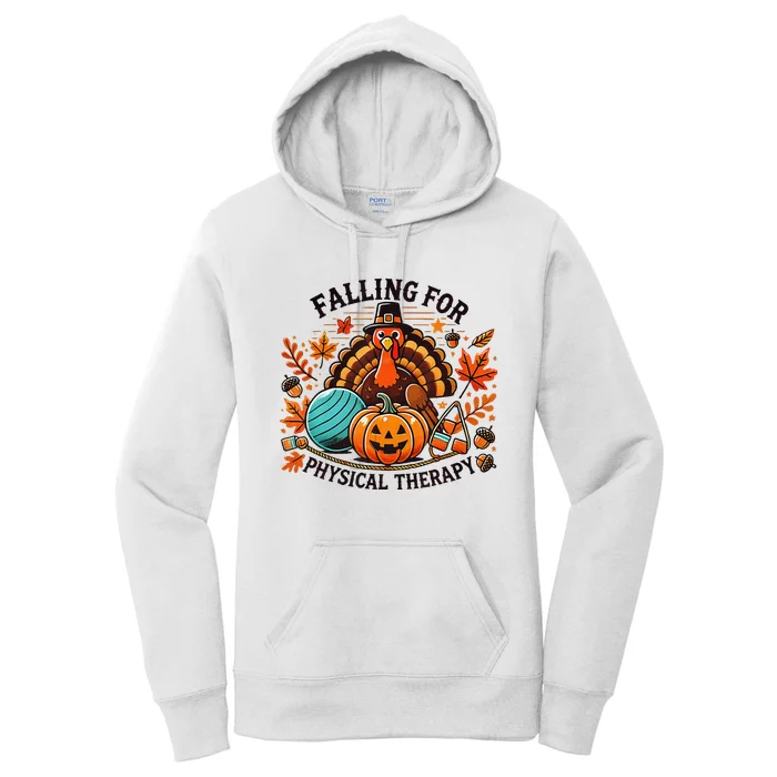 Falling For Physical Therapy Pt Pumpkin Fall Thanksgiving Women's Pullover Hoodie