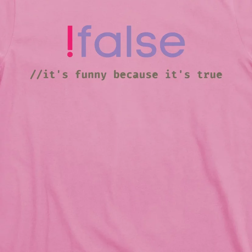 Funny False Programming Geek Programmer Humor JS Coder T-Shirt