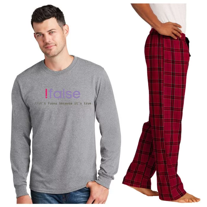 Funny False Programming Geek Programmer Humor JS Coder Long Sleeve Pajama Set