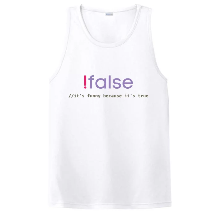 Funny False Programming Geek Programmer Humor JS Coder Performance Tank