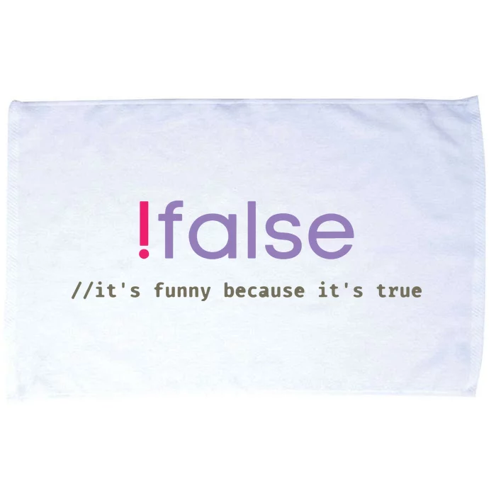 Funny False Programming Geek Programmer Humor JS Coder Microfiber Hand Towel