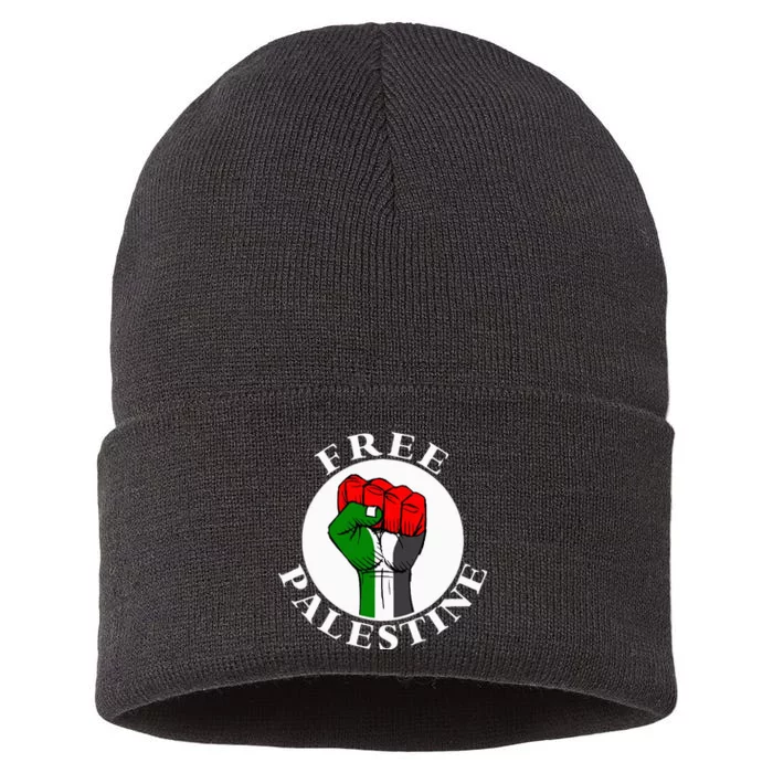 freepalestine free palestine Sustainable Knit Beanie