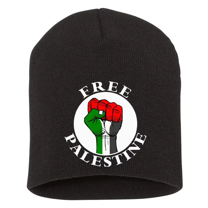 freepalestine free palestine Short Acrylic Beanie