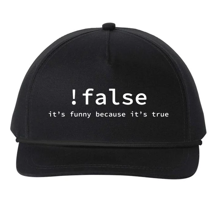 Funny False Programming Coding Short Sleeve For Programmers Snapback Five-Panel Rope Hat