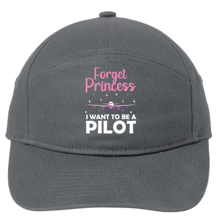 Funny Future Pilot Art For Women Girl Airplane Aviator Plane 7-Panel Snapback Hat