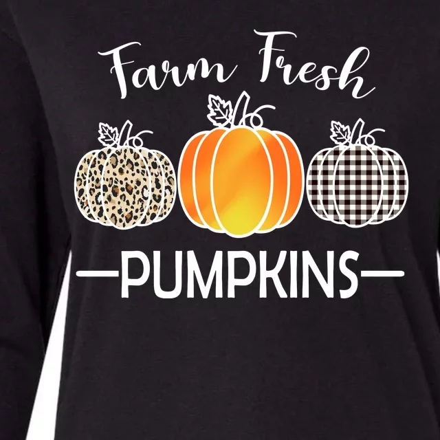 Farm Fresh Pumpkins Womens Cotton Relaxed Long Sleeve T-Shirt