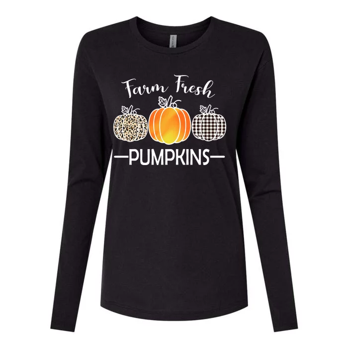 Farm Fresh Pumpkins Womens Cotton Relaxed Long Sleeve T-Shirt