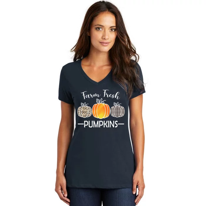 Farm Fresh Pumpkins Women's V-Neck T-Shirt