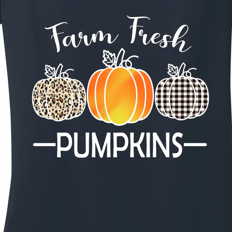 Farm Fresh Pumpkins Women's V-Neck T-Shirt