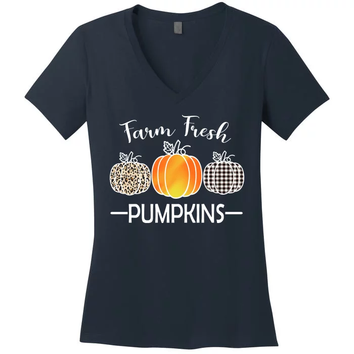 Farm Fresh Pumpkins Women's V-Neck T-Shirt