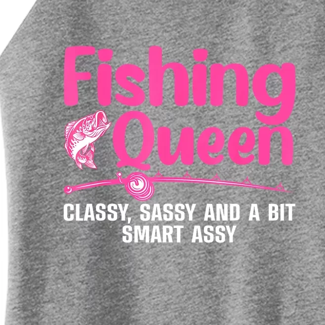 Funny Fishing Queen Ladies Fishing Lovers Gift Women’s Perfect Tri Rocker Tank