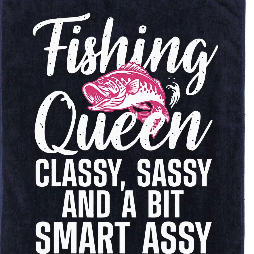 Funny Fishing Queen Design For  Ladies Platinum Collection Golf Towel