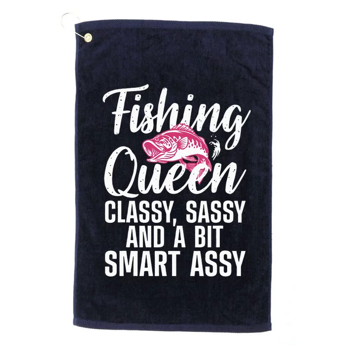 Funny Fishing Queen Design For  Ladies Platinum Collection Golf Towel