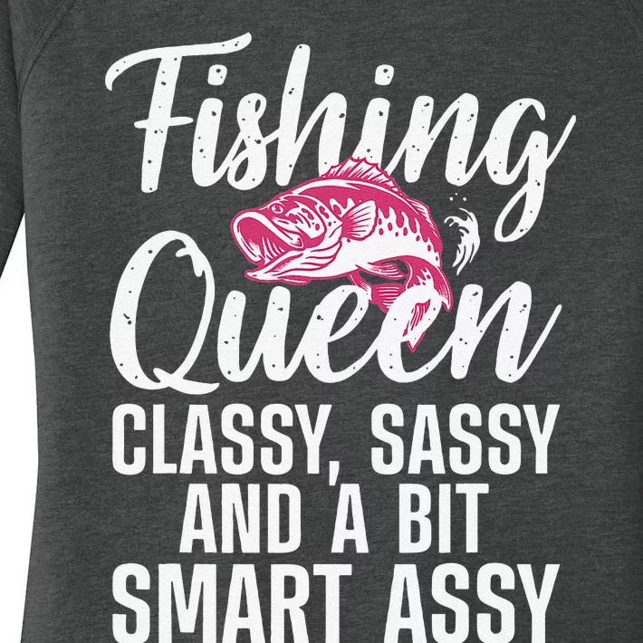 Funny Fishing Queen Design For Ladies Fishing Lovers Gift Women's Perfect Tri Tunic Long Sleeve Shirt