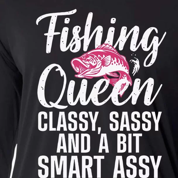 Funny Fishing Queen Design For Ladies Fishing Lovers Gift Cooling Performance Long Sleeve Crew