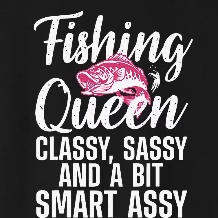 Funny Fishing Queen Design For Ladies Fishing Lovers Gift Women's Crop Top Tee