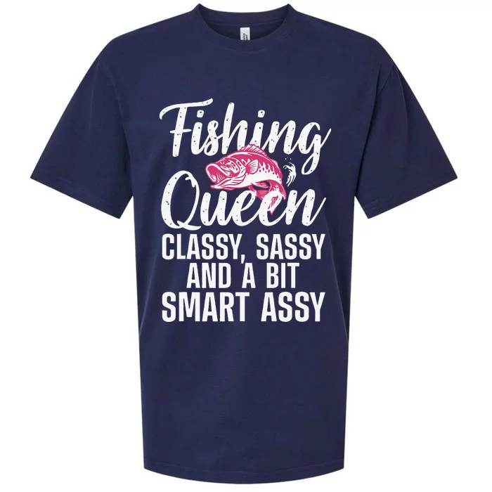 Funny Fishing Queen Design For Ladies Fishing Lovers Gift Sueded Cloud Jersey T-Shirt