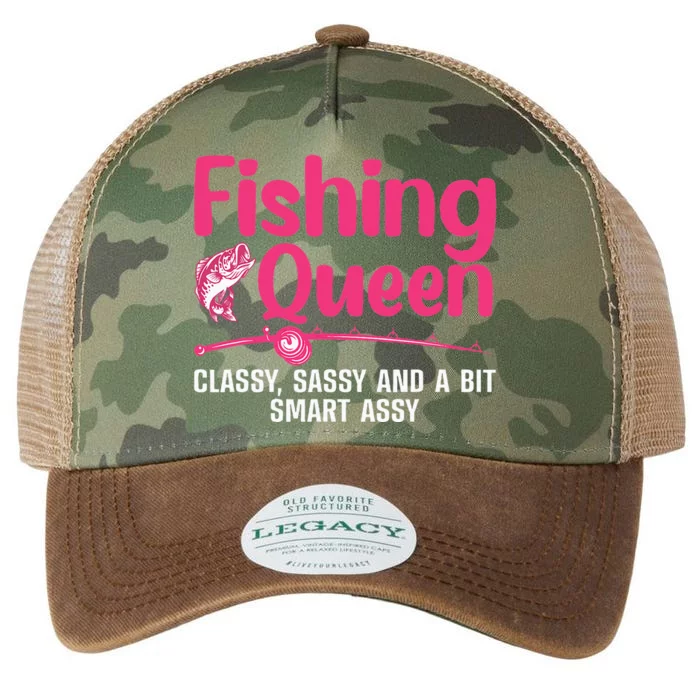 Funny Fishing Queen Design For Women Ladies Fishing Lovers Legacy Tie Dye Trucker Hat