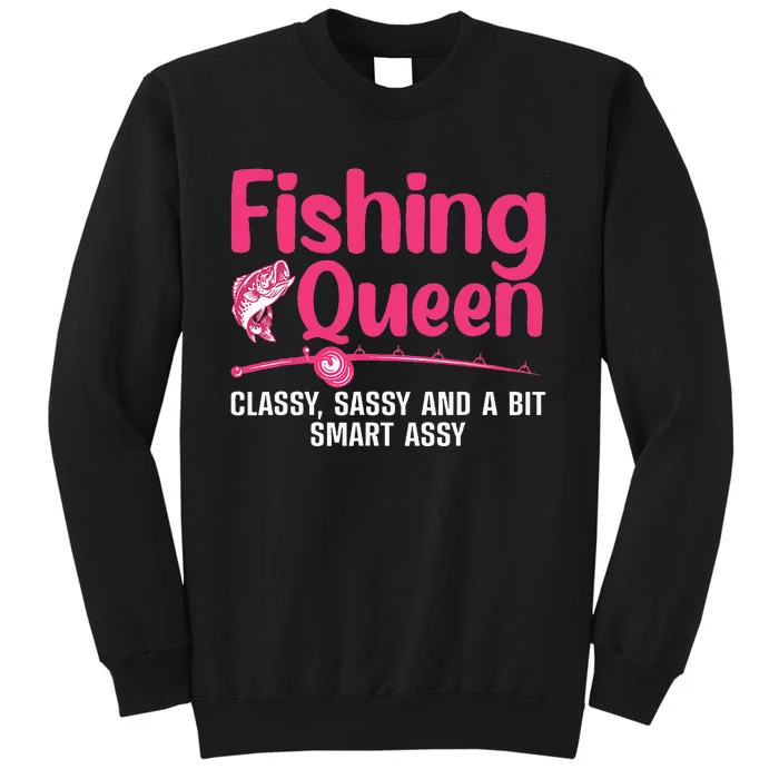 Funny Fishing Queen Design For Women Ladies Fishing Lovers Sweatshirt