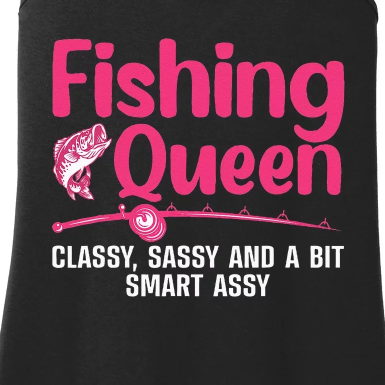 Funny Fishing Queen Design For Women Ladies Fishing Lovers Ladies Essential Tank