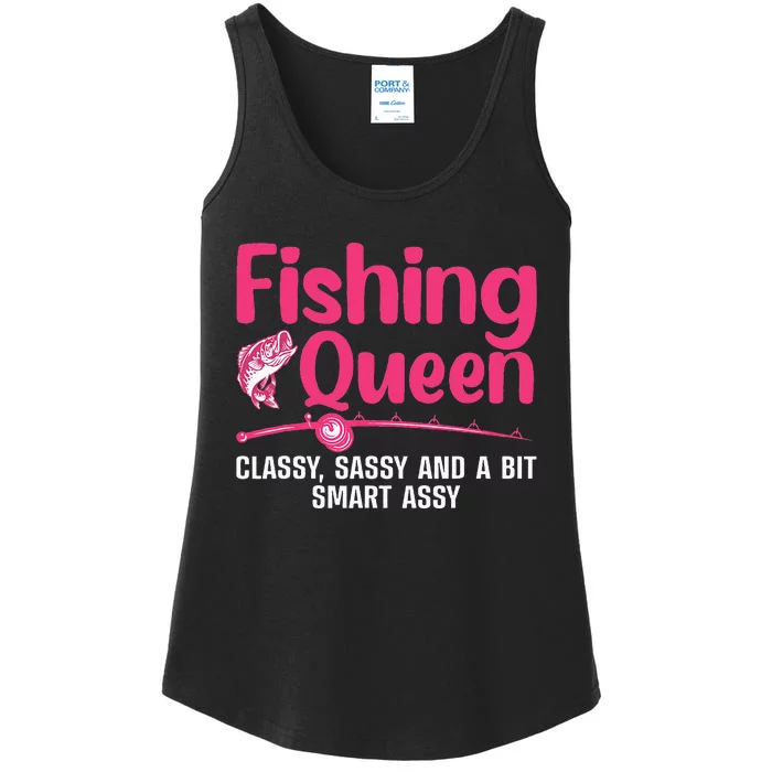 Funny Fishing Queen Design For Women Ladies Fishing Lovers Ladies Essential Tank