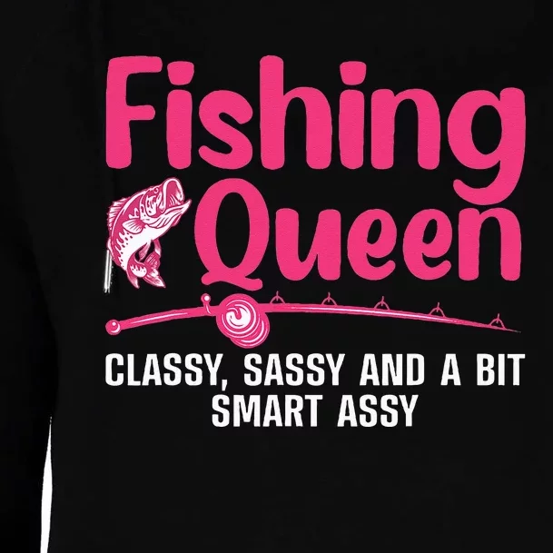 Funny Fishing Queen Design For Women Ladies Fishing Lovers Womens Funnel Neck Pullover Hood