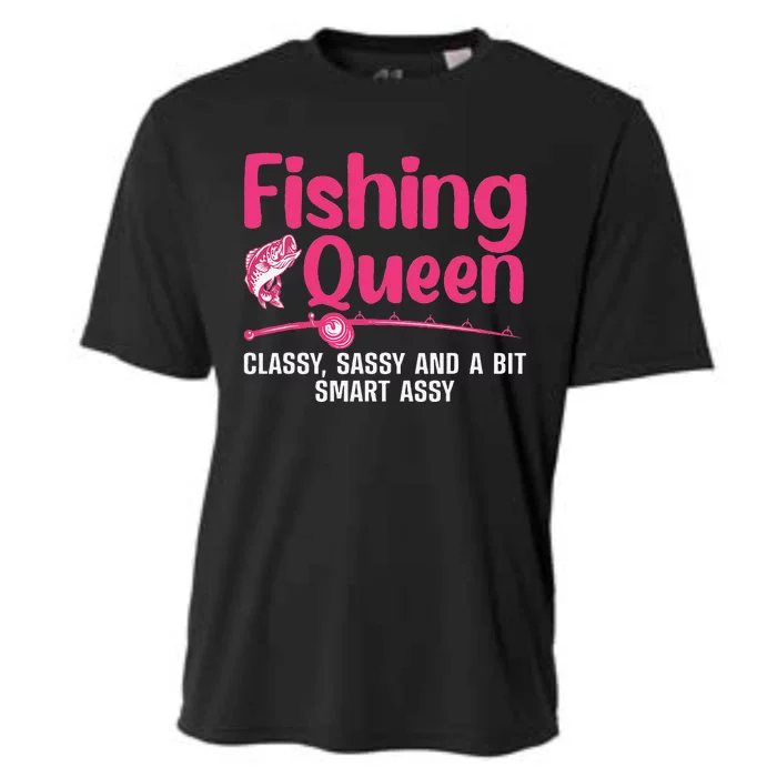 Funny Fishing Queen Design For Ladies Fishing Lovers Cooling Performance Crew T-Shirt