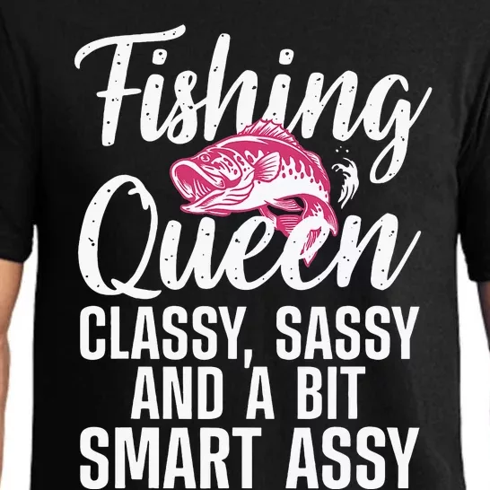 Funny Fishing Queen Design For Women Ladies Fishing Lovers Pajama Set