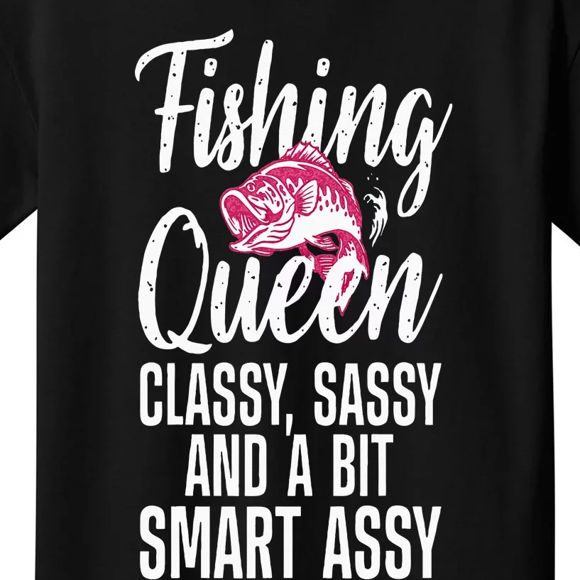 Funny Fishing Queen Design For Women Ladies Fishing Lovers Kids T-Shirt