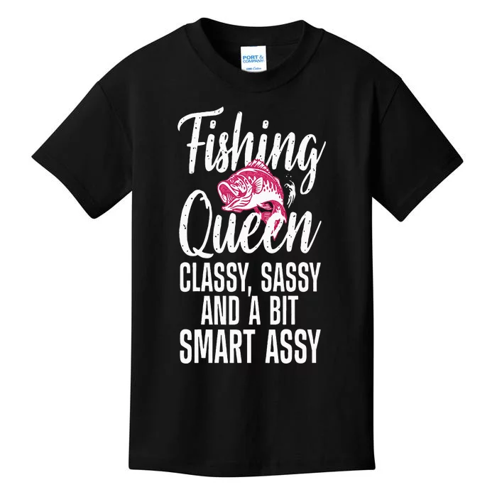 Funny Fishing Queen Design For Women Ladies Fishing Lovers Kids T-Shirt