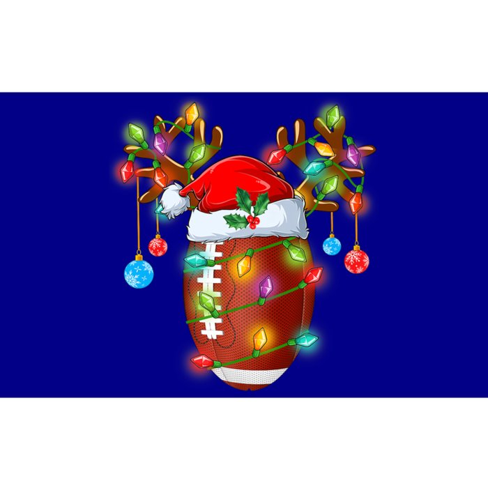 Funny Football Reindeer Santa Hat Christmas Lights Holiday Cute Gift Bumper Sticker