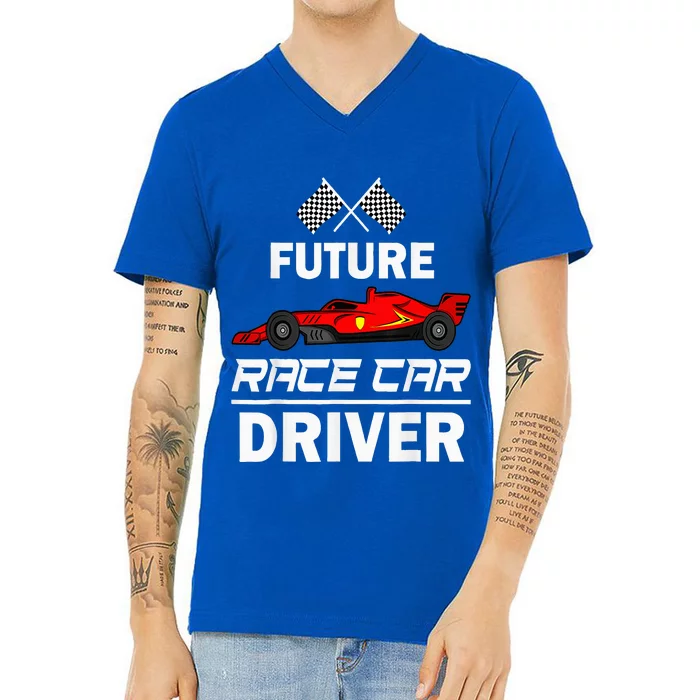 Funny Future Race Car Driver Racing V-Neck T-Shirt