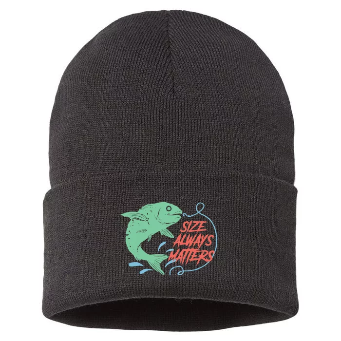 Funny Fishing Rod Fish - Fisherman Sustainable Knit Beanie