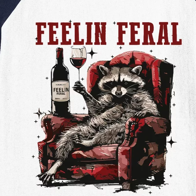 Feeling Feral Racoon Baseball Sleeve Shirt