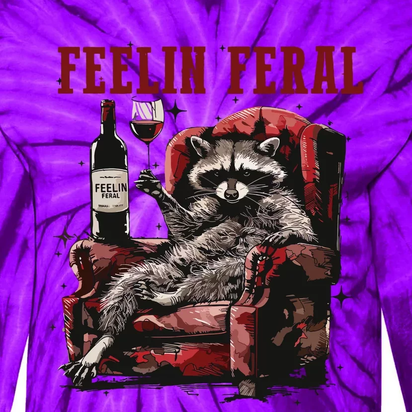 Feeling Feral Racoon Tie-Dye Long Sleeve Shirt