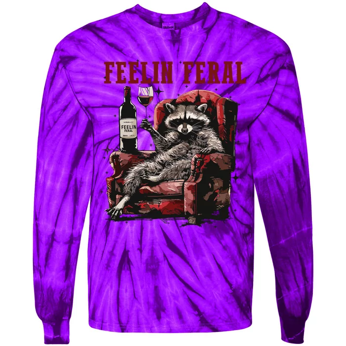 Feeling Feral Racoon Tie-Dye Long Sleeve Shirt